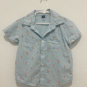 3T Easter Blue Short Sleeve Shirt with Pattern